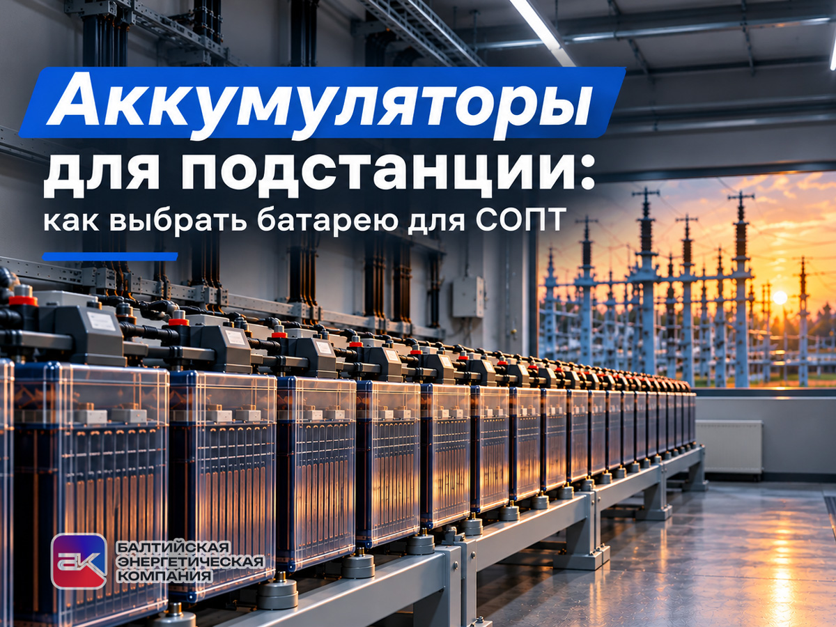 Аккумуляторы для подстанции: как выбрать батарею для СОПТ